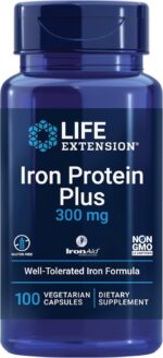 Life Extension Iron Protein Plus, Iron Protein succinylate, absorbable Iron Supplement for Whole-Body Health, Non-GMO, Gluten-Free, Vegetarian, 100 Capsules - Image 2