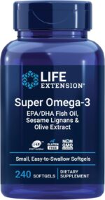 Life Extension Super Omega-3 EPA/DHA Fish Oil, Sesame Lignans & Olive Extract – Heart Health, Brain Health, Inflammation Health Support, Gluten-Free, Easy to Swallow, Non-GMO, 240 Softgels - Image 2
