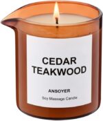 Massage Oil Candle| Massage Oil for Massage Therapy| Massage Lotion & Body Oil Candle| 8 OZ| Amazing Gift for Men or Women (Cedar Teakwood) - Image 2