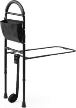 Medline Bed Assist Bar with Storage Pocket, Height Adjustable Bed Rail for Elderly Adults, Assistance for Getting In and Out of Bed at Home - Image 2