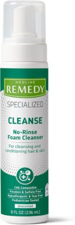 Medline Remedy Specialized No-Rinse Foam Cleanser, Gentle Skincare Solution, 8 oz. Bottle - Image 2