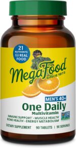MegaFood Multivitamin for Men 40+ One Daily Mens Multivitamins - Methylated B12, Vitamin D3, B6, C & Zinc, Muscle & Bone Health, Energy Metabolism, Immune Support Supplement, Vegetarian, 90 Tablets - Image 2