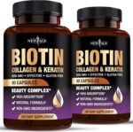NEW AGE Biotin Collagen Keratin Hyaluronic Acid - 50,000mcg Hair Growth Vitamins for Men and Women, Nails, Hair, Skin Vitamins and DHT Blocker with Vitamin E Folic Acid Pumpkin Seed MSM- 180 Count - Image 2