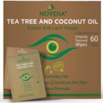 NOVEHA 60PCs Tea Tree & Coconut Oil Eyelid & Lash Wipes - For Demodex, Blepharitis & Itchy Eyes, Individually Wrapped Eyelash Wipes With Aloe Vera, Natural Makeup Remover & Daily Eye Cleanser - Image 2