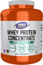 NOW Foods Sports Nutrition, Whey Protein Concentrate, 24 G With BCAAs, Unflavored Powder, 5-Pound - Image 2