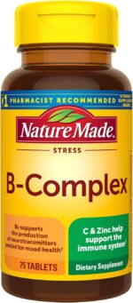 Nature Made Stress B Complex with Vitamin C and Zinc, B Complex Vitamins for Women and Men, Immune Support, 75 Tablets, 75 Day Supply - Image 2