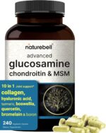 NatureBell Advanced Glucosamine Chondroitin & MSM - 240 Capsules - 10-in-1 Joint Support Complex* - Includes Hyaluronic Acid, Turmeric, Glucosamine, Collagen & More - Image 2