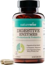 NatureWise Digestive Enzymes - Multi Enzymes with Probiotics + Prebiotics - Post Mealtime Comfort & Bloating Support + Aids Digestion and Gut Health - Soy-Free, Non-GMO - 60 Capsules[1-Month Supply] - Image 2