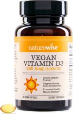 NatureWise Vegan Vitamin D3 5000iu (125 mcg) D3 from Lichen - Supports Immune, Muscle, Bone Health - High Absorption with Organic Cold-Pressed Olive Oil - Non-GMO - 60 Softgels[2-Month Supply] - Image 2