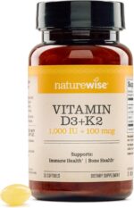 NatureWise Vitamin D3 1000IU + K2 (MK7) 100mcg with Organic Extra Virgin Coconut Oil - Supports Calcium Absorption, Bone & Immune Health - Non-GMO, Soy & Gluten-Free - 30 Softgels[1-Month Supply] - Image 2