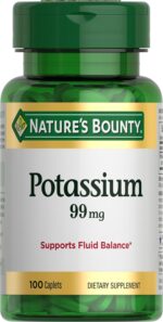 Nature's Bounty Potassium 99mg, Supports Fluid Balance and Muscle Activity, Involved in Normal Heart Function, Potassium Gluconate Dietary Supplement, Gluten Free, 1 Per Day, 100 Vegetarian Caplets - Image 2
