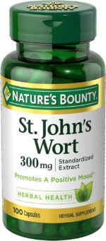 Nature's Bounty St. John’s Wort 300mg Capsules, Herbal Health Supplement, Promotes a Positive Mood, 100 Capsules - Image 2