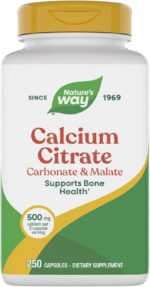 Nature's Way Calcium Citrate, 500 mg Calcium per 2-Capsule Serving, for Bone Health & Muscle Function*, Blend of Citrate, Carbonate & Malate, Gluten Free, 250 Capsules (Packaging May Vary) - Image 2