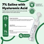 Nebuliz - Hypertonic Saline Solution 7% + Hyaluronic Acid Nebulizer Diluent for inhalators and Nasal Hygiene Clear Congestion from Airways&Lungs Reduce Mucus (25 Sterile Saline Bullets of 0.17 Fl Oz) - Image 2