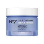No7 Lift and Luminate Triple Action Fragrance-Free Night Cream – Anti-Wrinkle Collagen Peptide Brightening Moisturizer with Hyaluronic Acid, Hibiscus, and Vitamin C (50ml) - Image 2