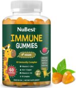 NuBest Immune Gummies | Kids Immune Booster with Iron, Zinc, Vitamins C, D2, A, and B-Complex | for Ages 4+ | Raspberry Flavor | 60 Gummies - Image 2