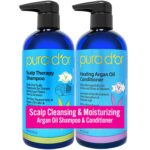 PURA D'OR Scalp Therapy Shampoo & Conditioner Set (16oz x 2) Dry, Itchy Scalp-Hydrates & Nourishes Hair w/Tea Tree, Peppermint, Argan Oil & Biotin, All Hair Type, Men Women (Packaging Varies) - Image 2