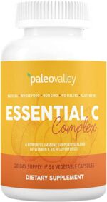 Paleovalley Essential C Complex - Vitamin C Supplement for Immune Support - 1 Pack, 450mg - Organic Superfoods Unripe Acerola Cherry, Camu Camu, Amla Berry - No Synthetic Ascorbic Acid - USA Made - Image 2