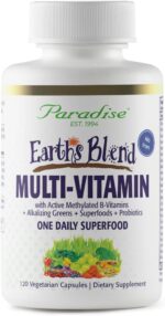 Paradise Herbs Earth's Blend Once Daily Multivitamin for Men, No Iron, 48 Organic Superfoods, Probiotics, Antioxidants, Vitamins A, B12, C, D, K2,120 Count - Image 2