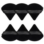 Pimoys 6 Pcs Powder Puff, Face Soft Triangle Makeup Puff Velour Makeup Sponge for Loose Powder (Black) - Image 2