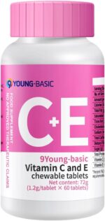 Premium Vitamin C + Vitamin E Chewable - Natural VIT C and VIT E Supplement for Dual Antioxidant, Heart, Circulatory, and Immune System Support - 60 Orange Tablets - Image 2