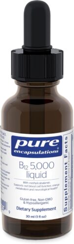 Pure Encapsulations B12 5,000 Liquid - Vitamin B12 Methylcobalamin Supplement to Support Energy, Nerve Health, Cognitive Function & Blood Cells* - Liquid Drops - 1 Fl Oz - Image 2