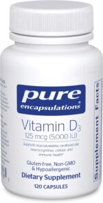 Pure Encapsulations Vitamin D3 125 mcg (5,000 IU) - Supplement to Support Bone, Joint, Breast, Heart, Colon, and Immune Health* - with Vitamin D - 120 Capsules - Image 2