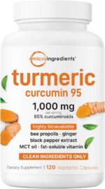 Pure Turmeric Curcumin Supplement 1,000mg - 95% Curcuminoids - Antioxidant Supplement to Support Joints, Tissue, Liver, Colon & Cellular Health* - Black Pepper for Better Absorption - Filler Free - Image 2