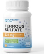 Puregen Labs Ferrous Sulfate 325 mg (65 mg Elemental Iron) High Potency Iron Supplement | No Artificial Color Additives - 200 Tablets - Image 2