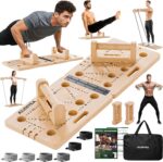 Push Up Board 30 in 1 Foldable with Resistance Bands - Thickened Pine Wood Multi-Push Up Board for Men & Women, Portable Gym/Home Workout Gear for Chest, Shoulders, Arms & Back - Image 2