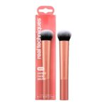Real Techniques Expert Face Professional Foundation Makeup Brush for Even Streak Free Application, Dense Bristles For Buffing, Orange, 1 Count - Image 2