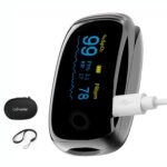 Rechargeable Pulse Oximeter Fingertip Oxygen Monitor Fingertip with SpO2 Pulse Rate and PI RR OLED Precision Fast Oximeter SpO2 Reading Outdoor Sports Home (Black) - Image 2