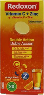 Redoxon Vitamin C + Zinc, Effervescent Tablets of Vitamin C and Zinc, Helps Support Your Immune System, Orange Flavor, 20 Effervescent Tablets, 2.82 Oz, Box - Image 2
