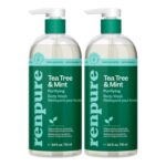 Renpure Tea Tree & Mint Body Wash - Cleanses, Invigorates & Refreshes Skin Without Over-Drying - For All Skin Types - Tea Tree Leaf Oil, Spearmint Leaf Oil - 24 Fl Oz each, 2 Pack - Image 2