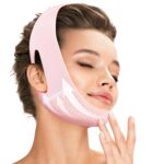 Reusable V Line Lifting Mask with Chin Strap for Sleeping,Face Lift Prevent Sagging, Jaw Exerciser,Light pink,M - Image 2