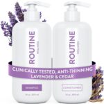 Routine Wellness Anti-Thinning Shampoo and Conditioner Set for Thinning Hair - Biotin DHT Blocker Women & Men - Color Safe Shampoo for Hair Loss & Healthier Hair - Lavender & Cedar (Pack of 2) - Image 2