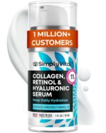 SimplyVital Collagen, Retinol & Hyaluronic Acid Serum - Anti-Aging Moisturizer for Face, Neck & Décolleté - Made in USA, Deep Moisturizing Skin Care Complex - Hydrating Facial Serum for Women, 1 fl.oz - Image 2