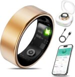 Smart Health Ring for Women Men Fitness Tracker with Heart Rate, Blood Oxygen, Blood Pressure, Sleep Monitoring, Step Counting, IP68 Waterproof for iOS and Android, No APP Fee, Rose Gold 8 - Image 2