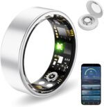 Smart Health Rings for Women Men, Fitness Tracker with Heart Rate, Blood Oxygen, HRV, Sleep Tracker, Step Tracker, No Subscription Fee, IP68 Waterproof Smart Ring for iphone & Android (Silver, 8) - Image 2