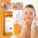 Turmeric Face Wash With Brush, Glow WashTurmeric Foaming Facial Cleanser for Blackhead & Pore Care, Daily Gentle Facial Cleanser Face All Skin -1Pcs - Image 2