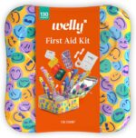 Welly First Aid Kit - Adhesive Flexible Fabric and Waterproof Bandages, Tape and Non-Stick Pads, Butterfly Strips, Single Use Ointments Triple Antibiotic and Hydrocortisone, and Ibuprofen - 130 Count - Image 2