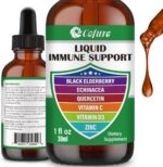 Zinc Quercetin Vitamin C D3 Liquid Immune Support with Organic Echinacea Elderberry, Immune Defense Drops Supplement for Adults- Vegan, Non-GMO, Gluten Free - 1 Fl Oz - Image 2